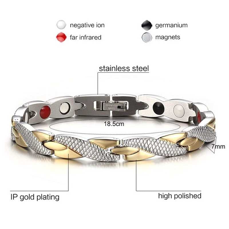 Gold Plating Negative Ion Balance Bio Magnetic Bracelet